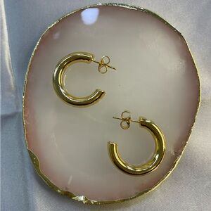 18k Gold Filled Half Hoop Earrings